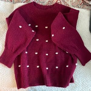 Dark red polka dot Sweater